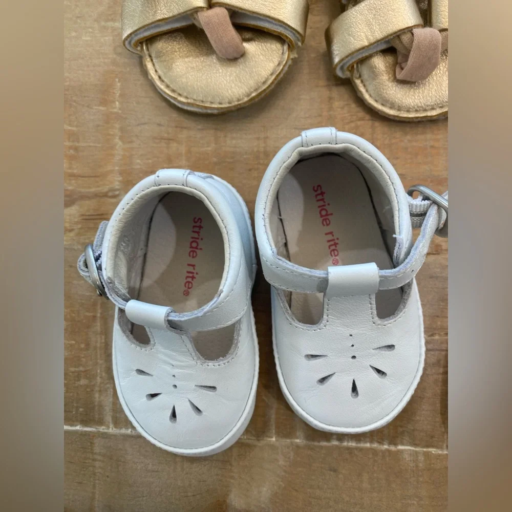 7 baby girl toddler moccasin shoes sandals slide on Stride Rite Baby Gap Romirus